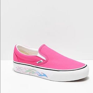 Pink flame platform vans